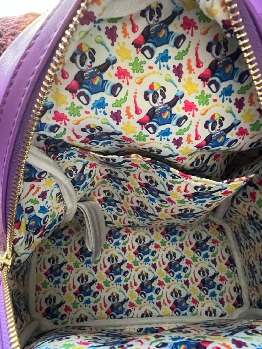 Lisa Frank Purple Panda Rainbow Hat Mini Backpack - Picture 12 of 12